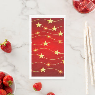 Serviette En Papier Nouvel An rouge et or