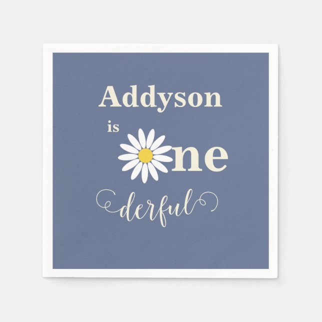 Serviette En Papier Nouvel anniversaire de la marguerite (Devant)