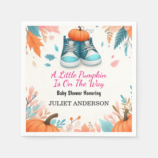 Serviette En Papier Nouvelle ferme rose bleu Boho Girl Boy Baby shower (Devant)