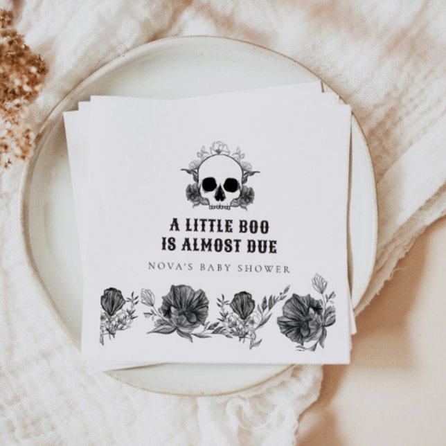 Serviette En Papier NOVA Gothique Crâne Petit Boo Baby shower d'Hallow (Créateur téléchargé)