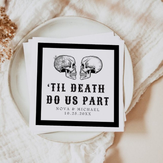Serviette En Papier NOVA Gothique Floral Crâne jusqu'à la mort Mariage (Créateur téléchargé)
