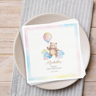 Serviette En Papier Nuage de ballons en forme d'ours en peluche pour u