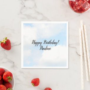 Serviette En Papier Nuage Joyeux Anniversaire 