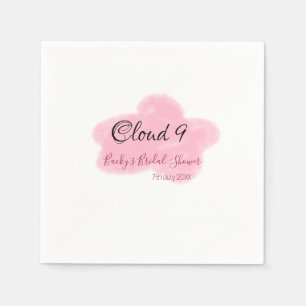 Serviette En Papier Nuage neuf rouge pastel shower de mariage nommé