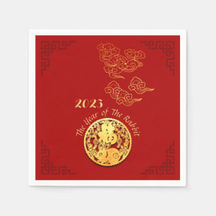 Serviette En Papier Nuages Auspicious Chinois Nouvel An Rabbit PN