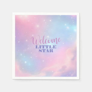 Serviette En Papier Nuages Cosmiques Pastels Éthérés Rose Bleu Stellai