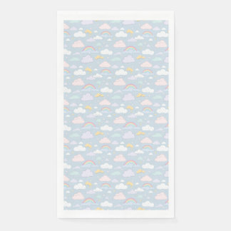 Serviette En Papier Nuages et arcs-en-ciel