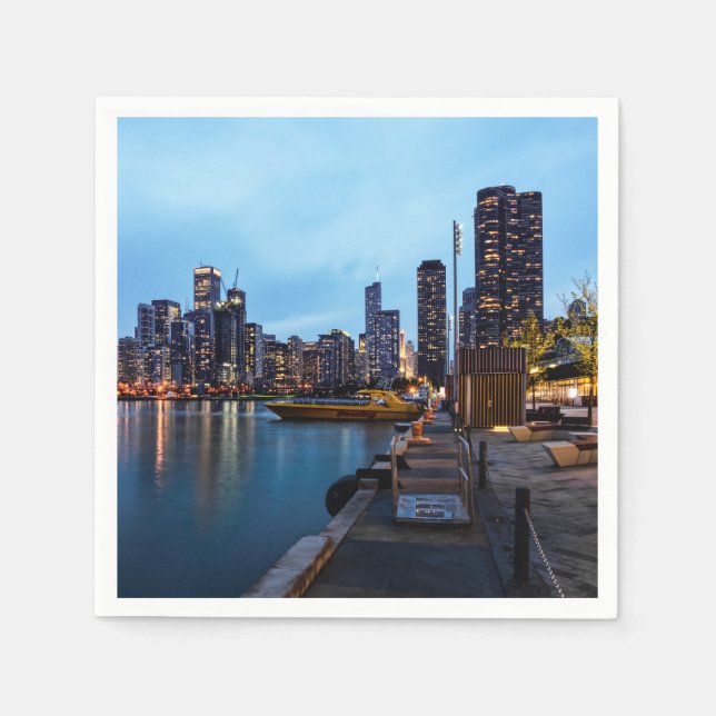 Serviette En Papier Nuit À Navy Pier (Devant)