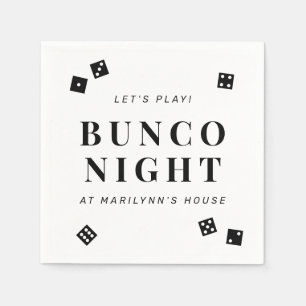 Serviette En Papier Nuit de Bunco avec dés noirs simples serviettes pe