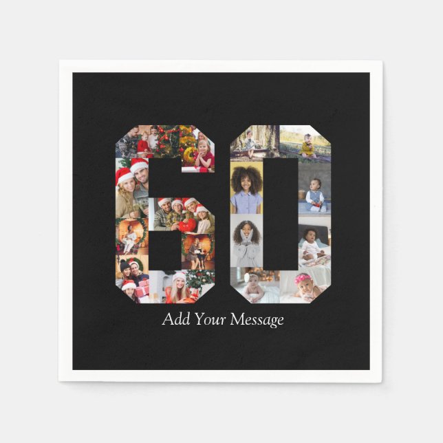 Serviette En Papier Numéro 60 Collage photo (Devant)