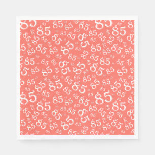 Serviette En Papier Numéro de fête du 85e anniversaire Motif Coral/Bla