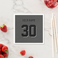 Numéro et nom personnalisés en noir simple