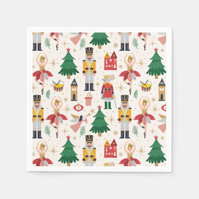 Serviette En Papier Nutcracker Ballet Motif de vacances (Devant)