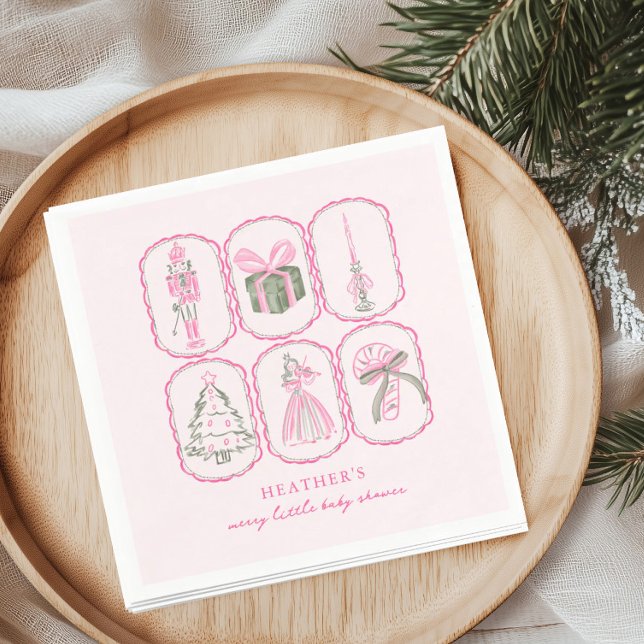 Serviette En Papier Nutcracker Girl A Merry Little Baby Shower (Créateur téléchargé)