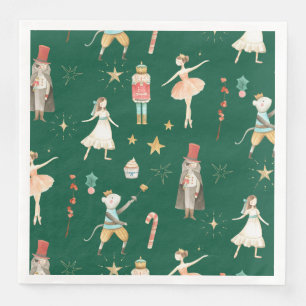 Serviette En Papier Nutcracker Noël Holiday Forest Green