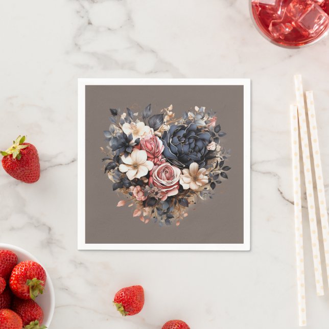 Serviette En Papier Nutshell Brown Marine White Rose Douche (En situation)