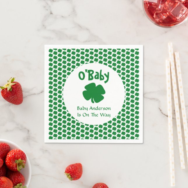 Serviette En Papier O'Baby St Patrick's Day Baby shower (En situation)