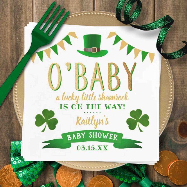 Serviette En Papier O'Baby St. Patrick's Day Baby shower (Créateur téléchargé)