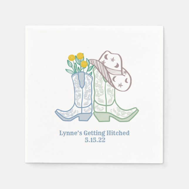 Serviette En Papier Obtenir Hittement Bachelorette Rodeo Cowgirl (Devant)