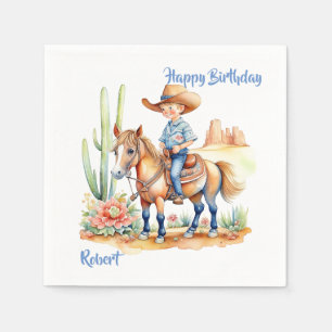 Serviette En Papier Occidental Cowboy on Horse Anniversaire personnali