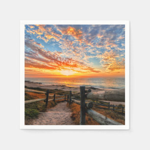 Serviette En Papier Ocean Beach View Tropical Sunset Paradise Dream