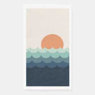Serviette En Papier Océan bleu intense au coucher du soleil