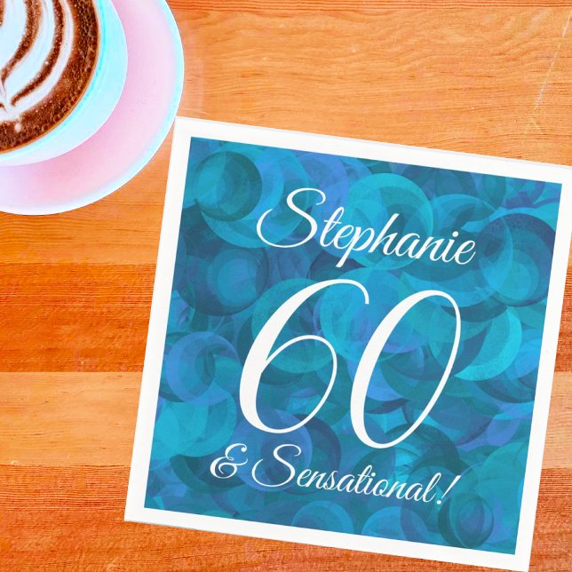 Serviette En Papier Ocean Blue 60 et fête d'anniversaire sensationnell (Créateur téléchargé)