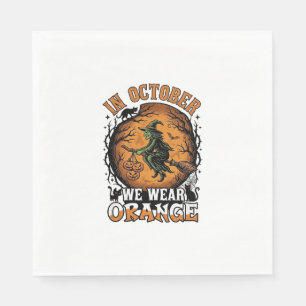 Serviette En Papier Octobre Nous Portons Orange Sorcière Volante Citro