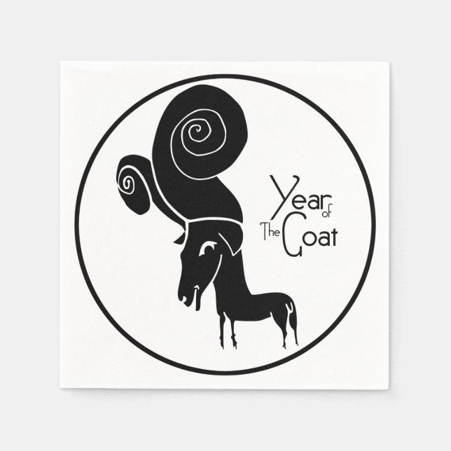 Serviette En Papier Odd Ram Chèvre chinois Année Zodiac Anniversaire P (Devant)