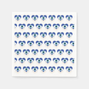 Serviette En Papier Oeil mal grec du coeur