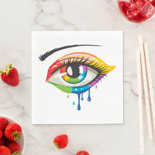Serviette En Papier Oeil peint