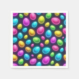Serviette En Papier Oeuf de Pâques/printemps de couleur vive/néon