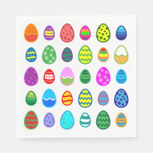 Serviette En Papier Oeufs de Pâques (Devant)