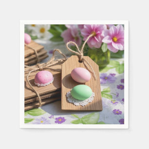 Serviette En Papier Oeufs de Pâques sur table de jardin