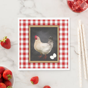 Serviette En Papier Oeufs de poule mignons de style campagnard