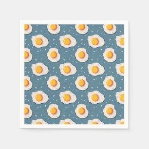 Serviette En Papier Oeufs frits sur le bleu