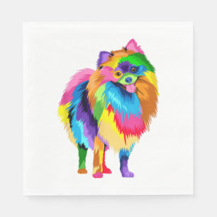 Serviette En Papier Oeuvre colorée de Poméranie - Animal Amoureux des 