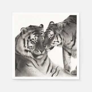 Serviette En Papier Œuvre d'art de tigre peinte à la main - Décoration