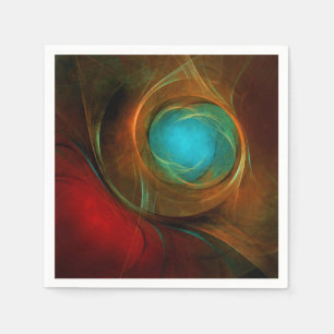 Serviette En Papier Œuvre d'art moderne abstraite à l'œil bleu motif c
