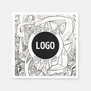 Serviette En Papier Oeuvre d'origine moderne et logo