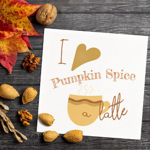 Serviette En Papier Oeuvre humoristique "I Love Citrouille Spice A Lat