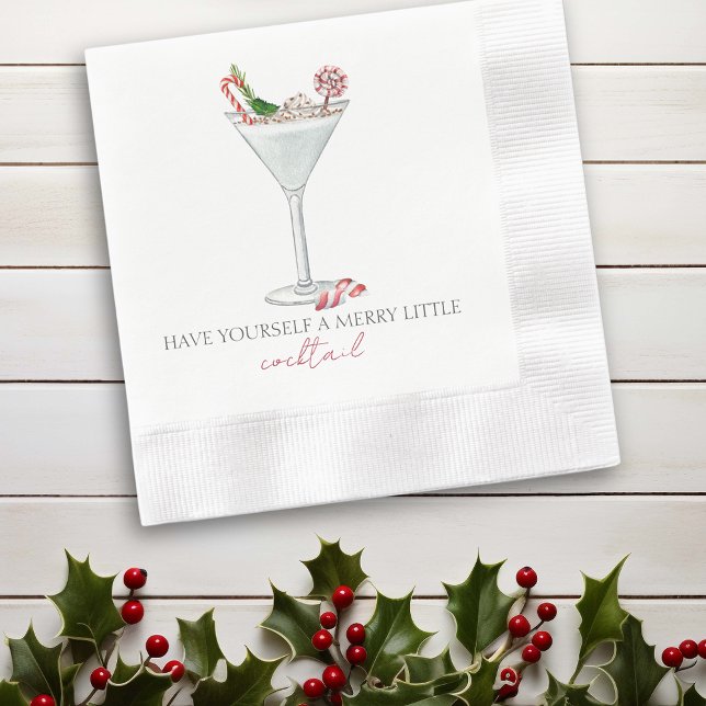Serviette En Papier Offrez-vous un joli petit cocktail Noël (Créateur téléchargé)