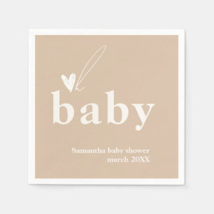 Serviette En Papier Oh Baby Boho Simple Baby shower de coeur