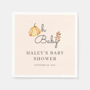Serviette En Papier Oh Baby Citrouille d'aquarelle Automne Baby shower