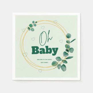 Serviette En Papier Oh Baby Eucalyptus Leaves Baby Shower
