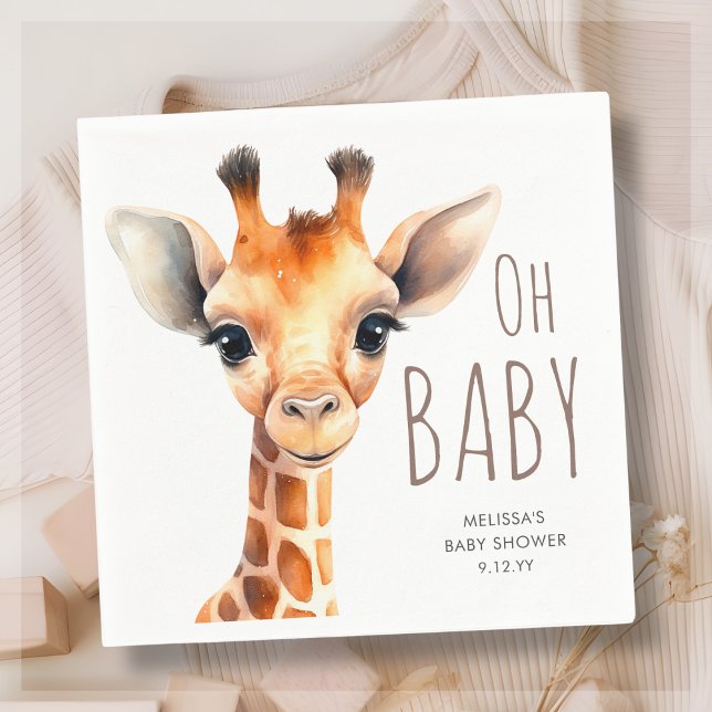 Serviette En Papier Oh Baby Giraffe Baby shower (Créateur téléchargé)