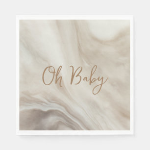 Serviette En Papier Oh Baby Neutral Baby shower de marbre papier servi