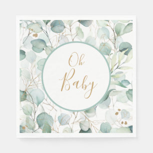 Serviette En Papier Oh Baby Papier serviettes Baby shower Eucalyptus