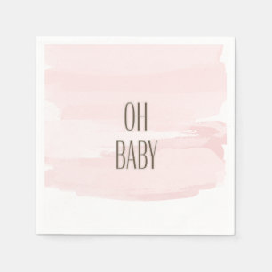 Serviette En Papier Oh Baby Pink Baby shower de splash serviettes