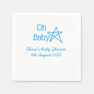 Serviette En Papier Oh bébé bleu étoile baby shower ajouter nom passé